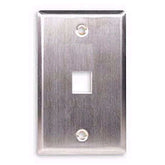 ICC IC107SF1SS Flush Mount Single Gang Stainless Steel Faceplate - 1 Port